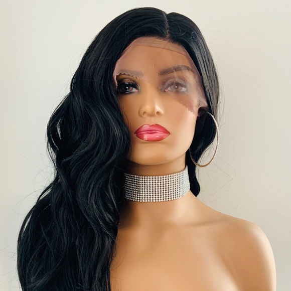 Beautiful Black 22” Heat Safe Lace Front Synthetic Wig - Picture 10 of 14